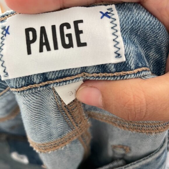 Paige jimmy jimmy short distressed denim shorts size 31 light wash summer - Picture 3 of 5
